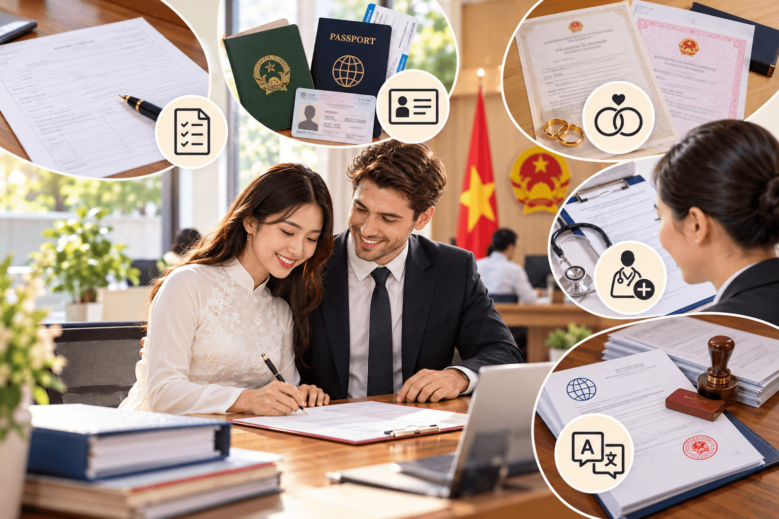 Hồ sơ kết hôn với người nước ngoài gồm những giấy tờ gì?
