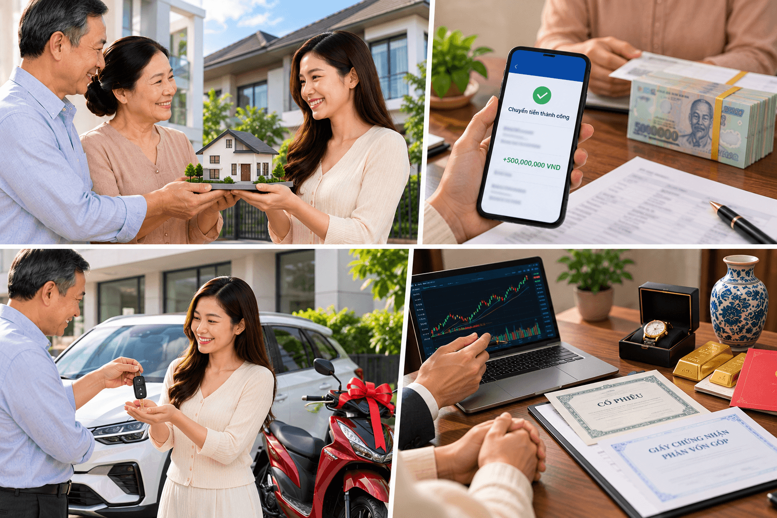 Những loại tài sản thường được tặng cho riêng