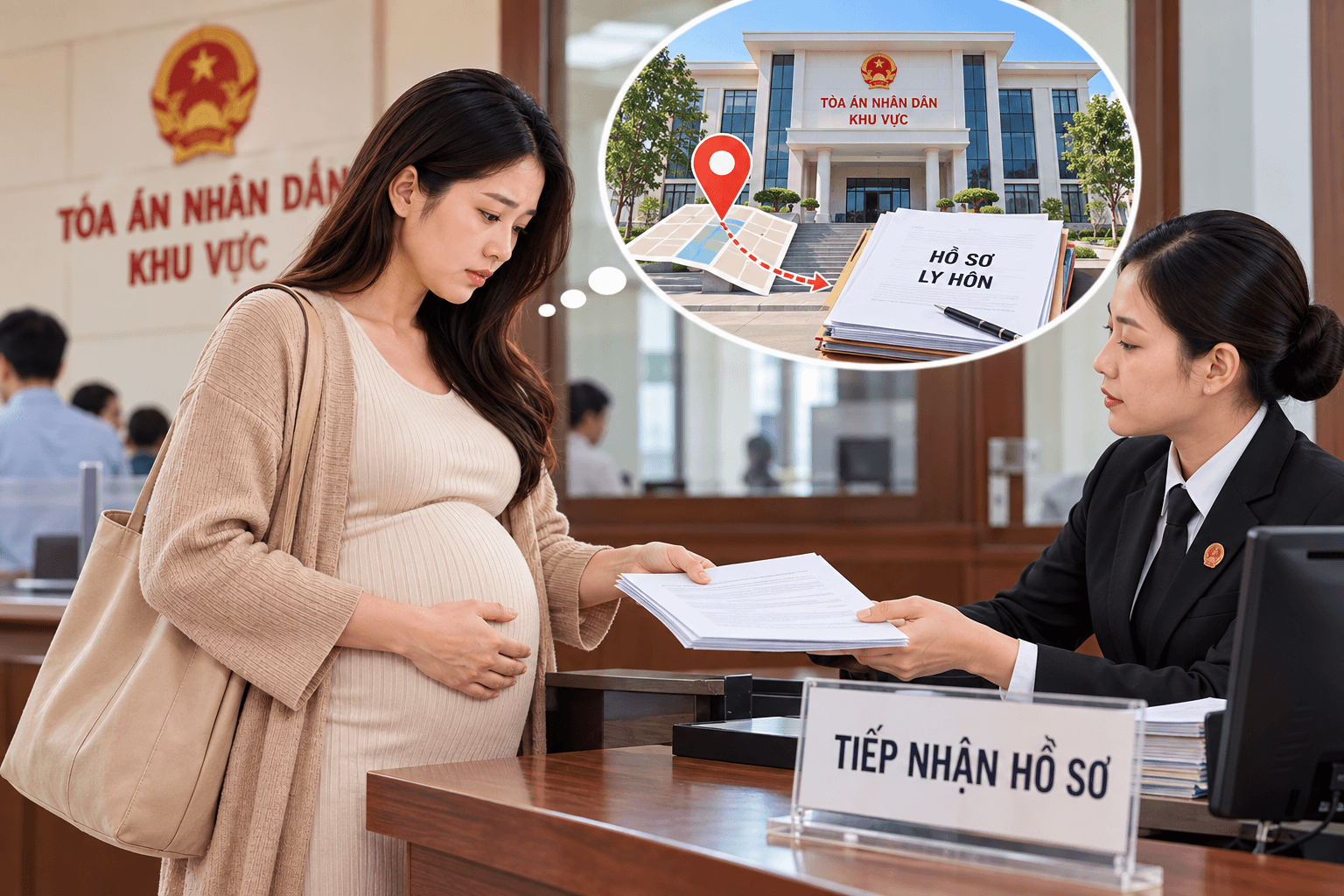 Nộp hồ sơ ly hôn ở đâu khi đang mang thai?