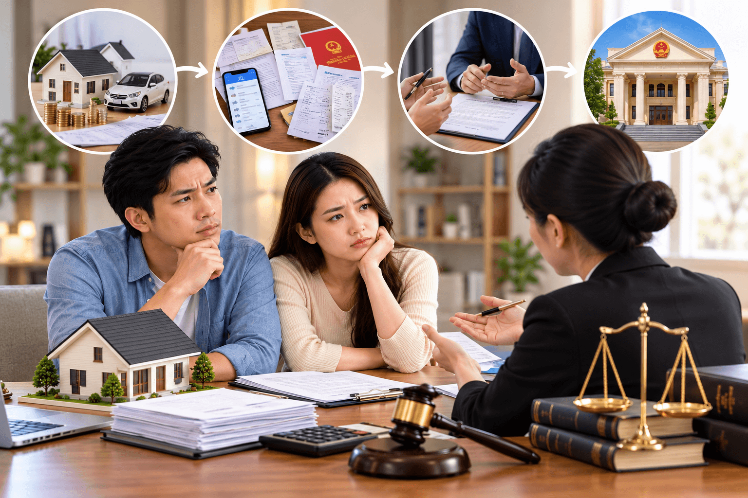 Thủ tục yêu cầu giải quyết tranh chấp tài sản khi không đăng ký kết hôn